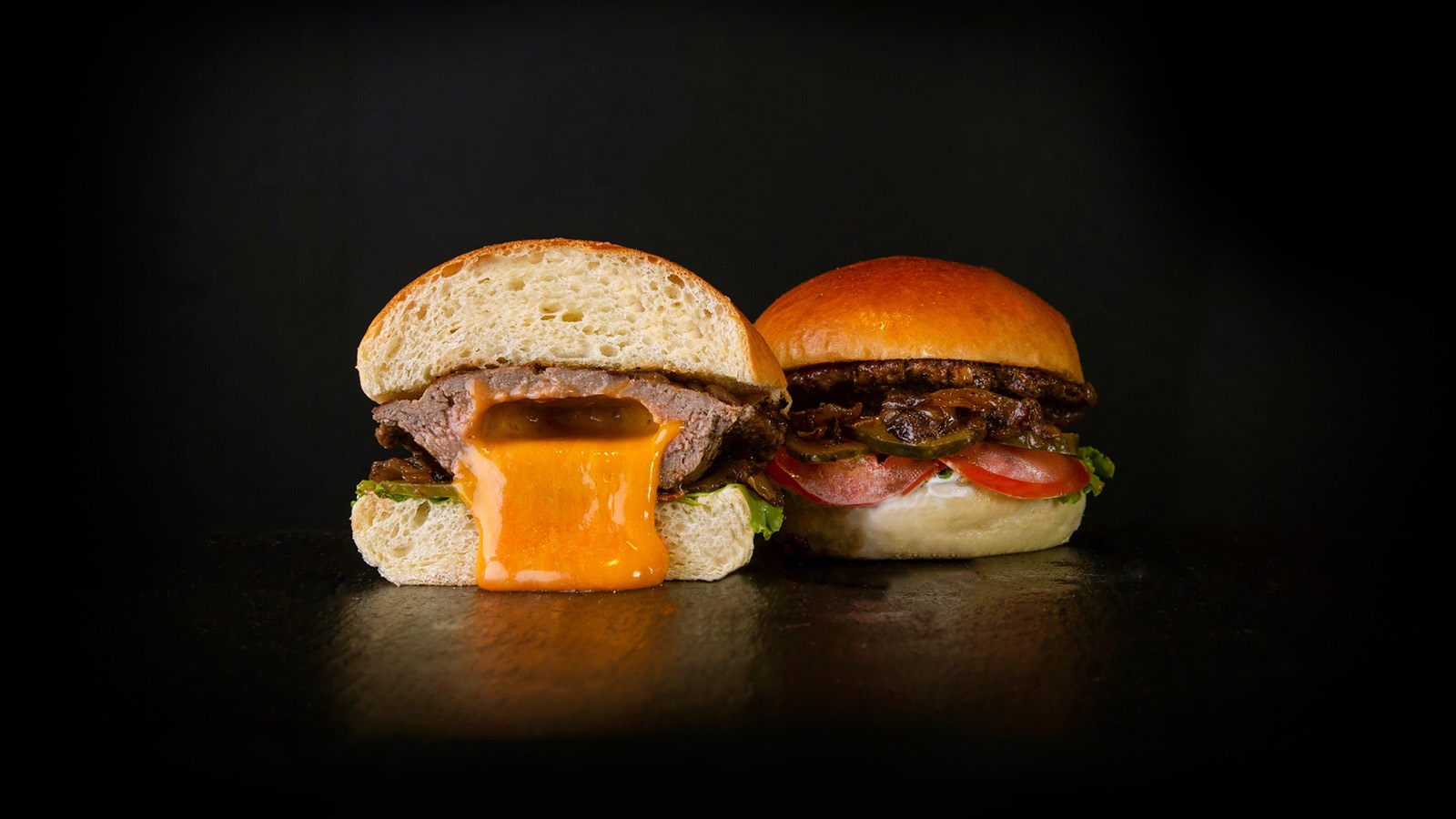 Pop Burger served with fries